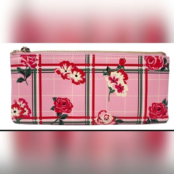 Starbucks + Bando Limited Edition Pencil Pouch, Pink/Green with Floral Print NWT - Picture 1 of 6